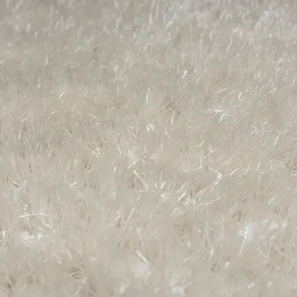 Round Shaggy Rug - Ivory, Polyester