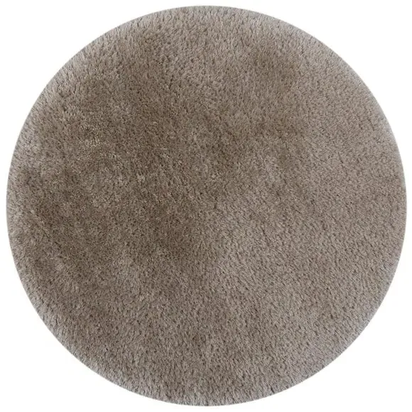 Round Shaggy Rug - Natural, Polyester