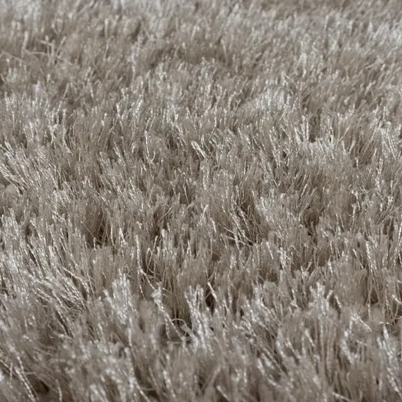 Round Shaggy Rug - Natural, Polyester