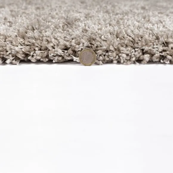 Round Shaggy Rug - Natural, Synthetic