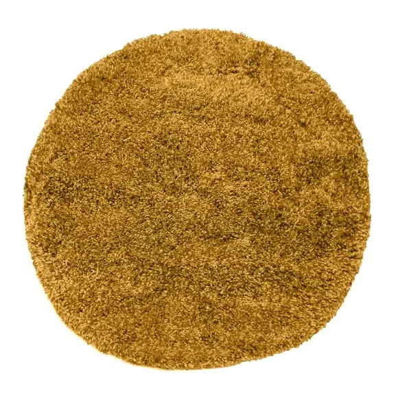Round Shaggy Rug - Ochre, Synthetic