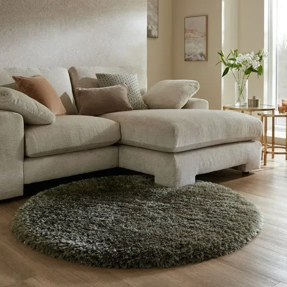 Round Shaggy Rug - Pistachio, Polyester product