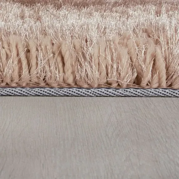 Round Shaggy Rug - Shell Pink, Polyester