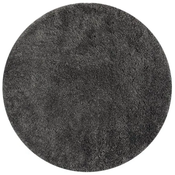 Round Shaggy Rug - Steel, Synthetic