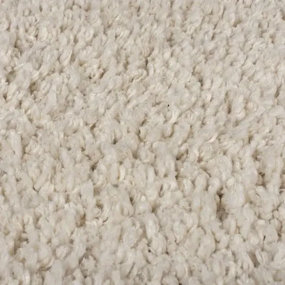 Round Shaggy Rug Washable - Sandstone, Polyester