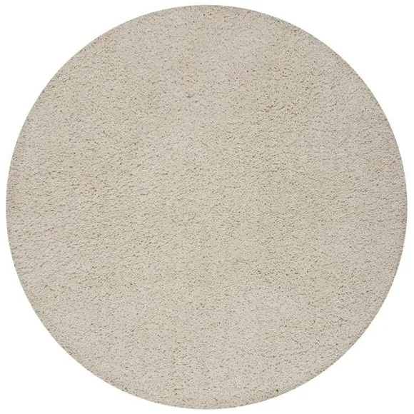 Round Shaggy Rug Washable - Sandstone, Polyester
