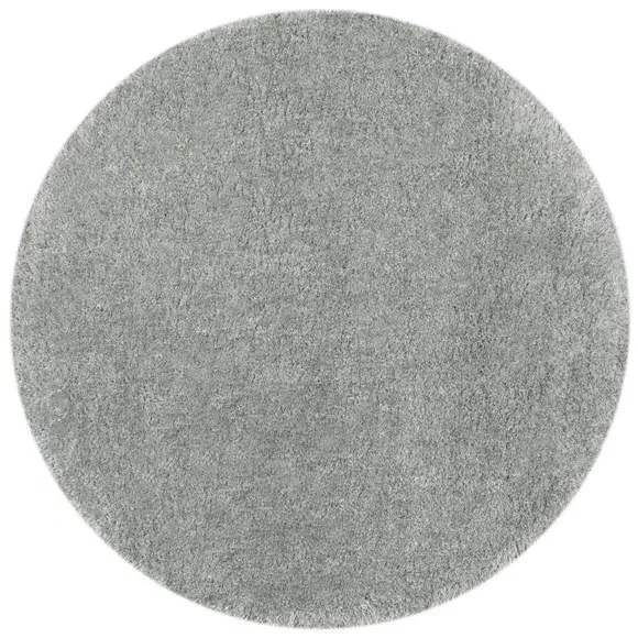 Round Shaggy Rug with Lustrous Yarns - Grey