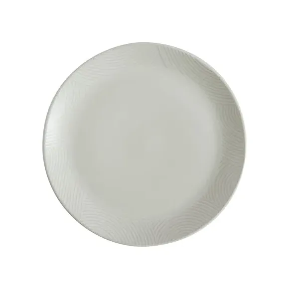 Round Side Plate Embossed Design - White, Stoneware