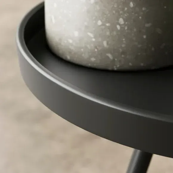 Round Side Table - Black, Iron
