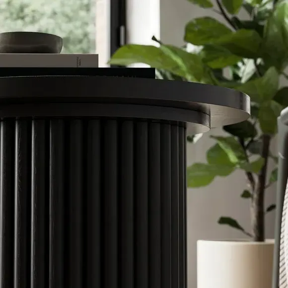 Round Side Table - Black, Wood