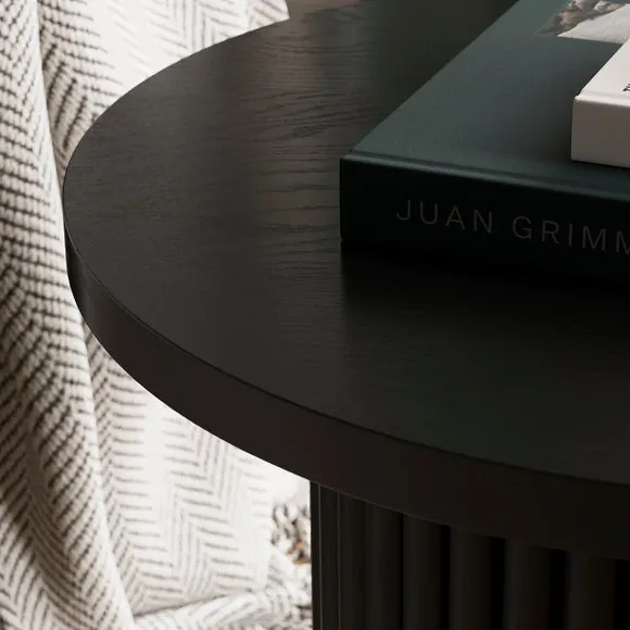 Round Side Table - Black, Wood