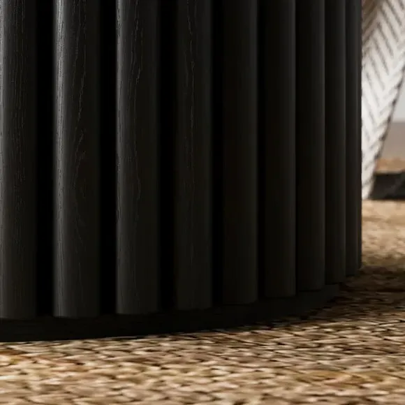 Round Side Table - Black, Wood
