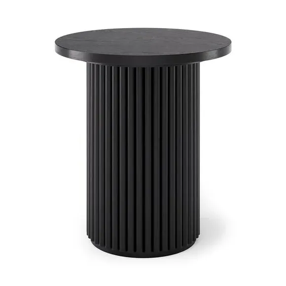 Round Side Table - Black, Wood