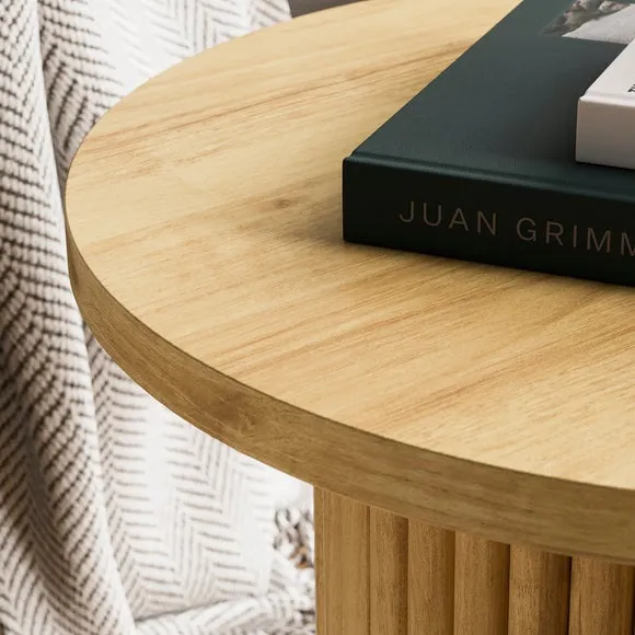 Round Side Table - Oak, Wood