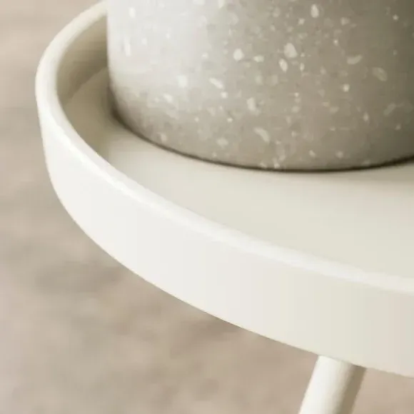 Round Side Table - Stone, Iron