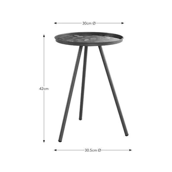 Round Side Table with Print - Purple, Iron