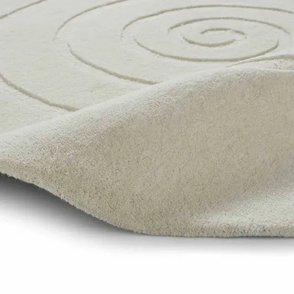 Round Spiral Rug - Red, Wool