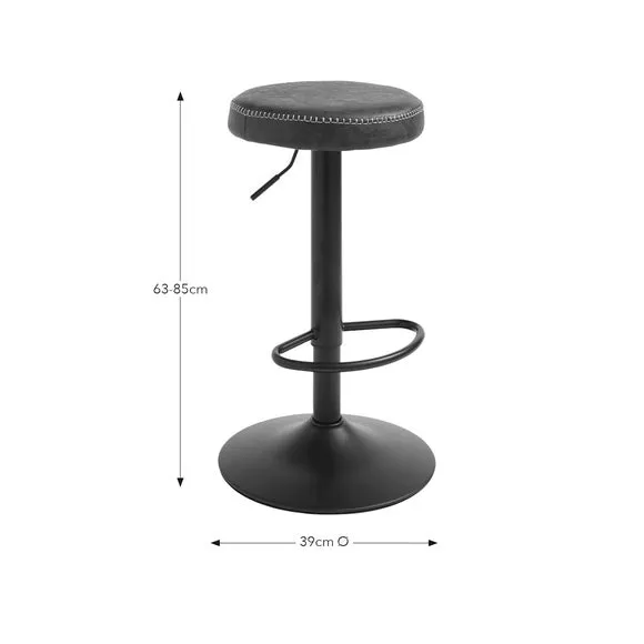 Round Swivel Bar Stool - Brown, Faux Leather