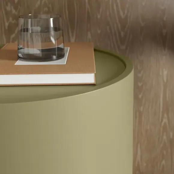 Round Swivel Bedside Table - Soft Olive