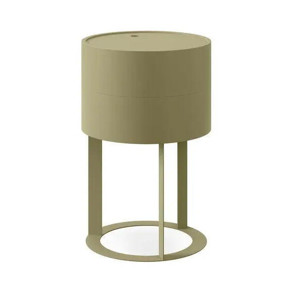 Round Swivel Bedside Table - Soft Olive