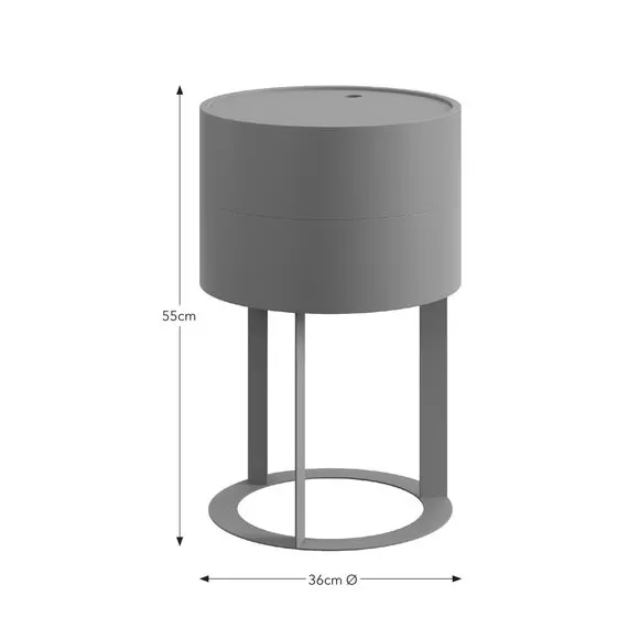 Round Swivel Bedside Table - Soft Olive
