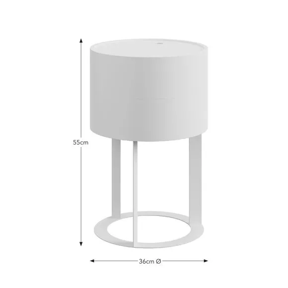 Round Swivel Bedside Table - White
