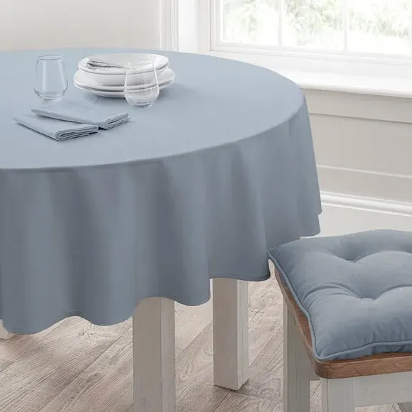 Round Tablecloth - Ashley Blue, Cotton image