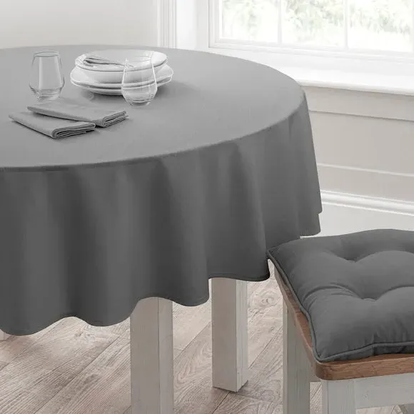 Round Tablecloth - Charcoal, Cotton