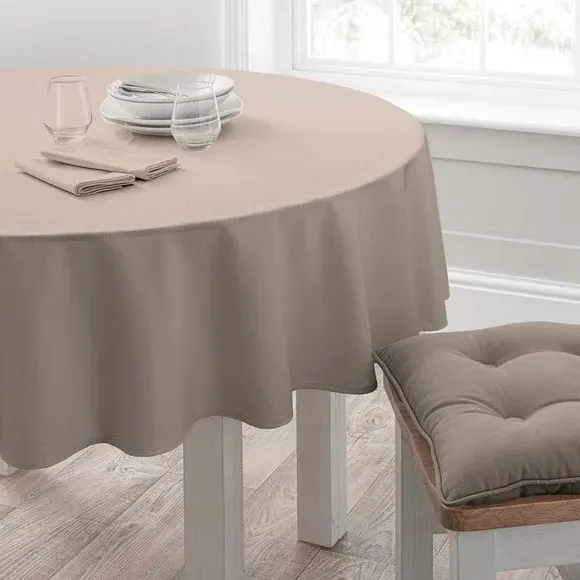 Round Tablecloth - Pebble, Cotton