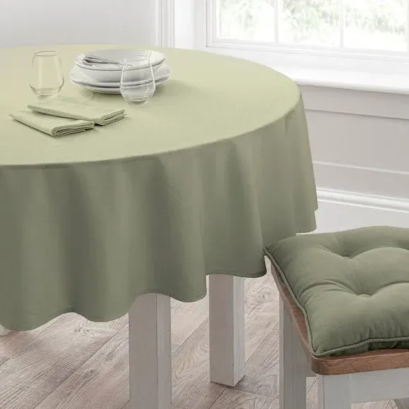 Round Tablecloth - Sage, Cotton