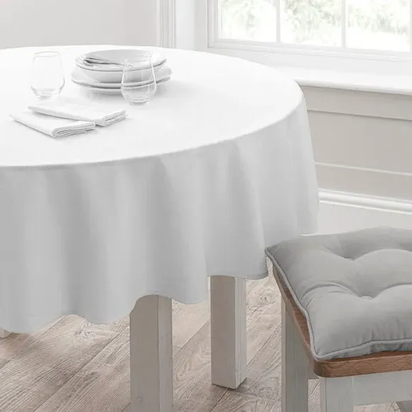 Round Tablecloth - White, Cotton