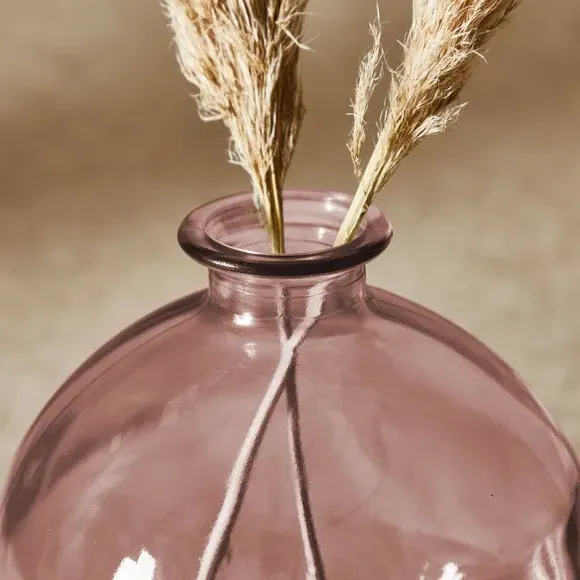 Round Vase - Pink, Recycled Glass