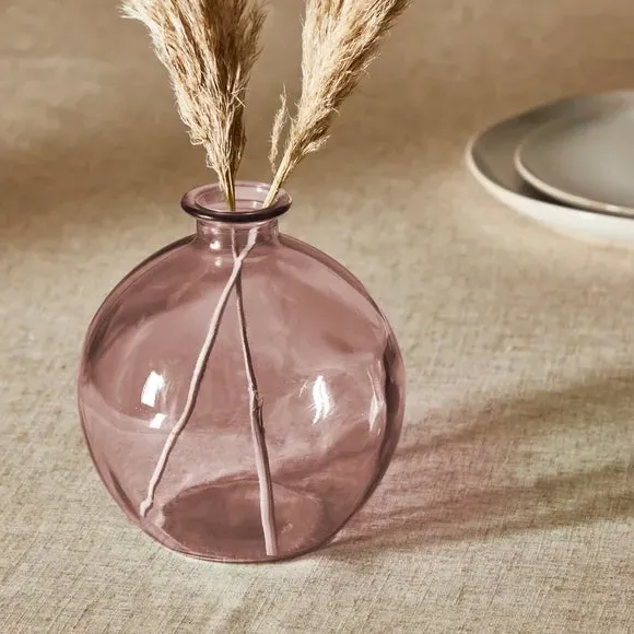 Round Vase - Pink, Recycled Glass image