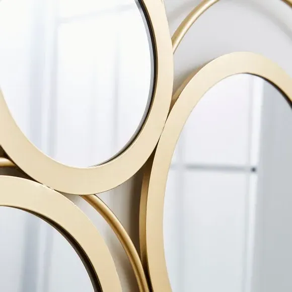 Round Wall Art with Mirrors - Gold