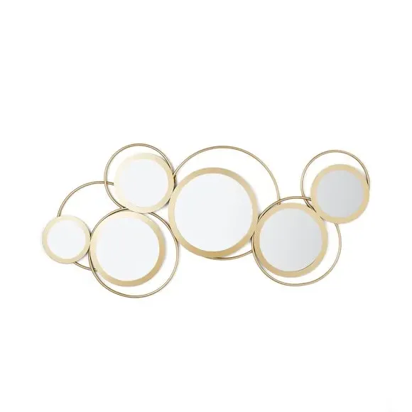 Round Wall Art with Mirrors - Gold