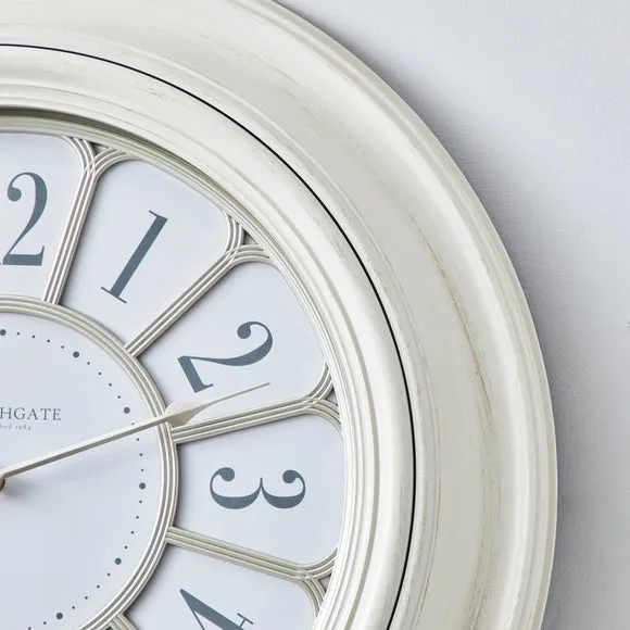 Round Wall Clock Classic Design - Cream