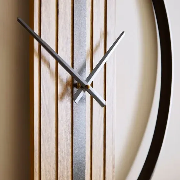 Round Wall Clock Industrial Style - Black, Metal