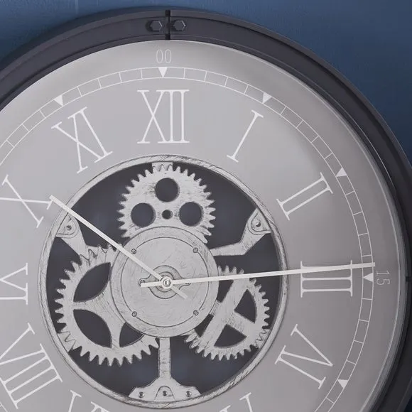 Round Wall Clock with Mechanism - Grey