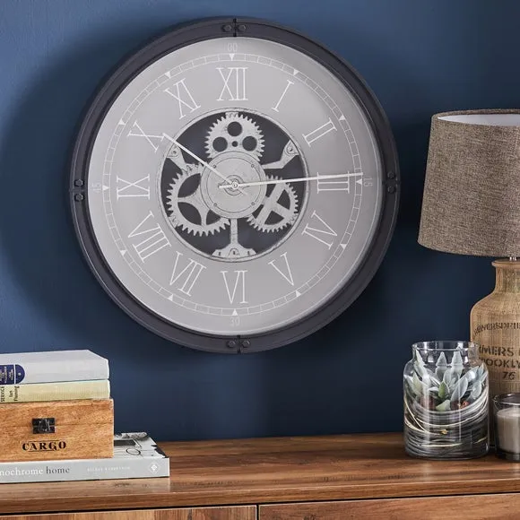 Round Wall Clock with Mechanism - Grey image