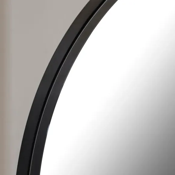Round Wall Mirror - Black, Metal