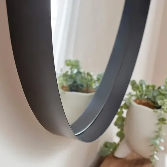 Round Wall Mirror - Black, Metal