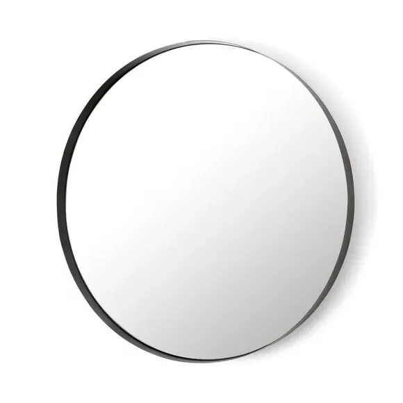 Round Wall Mirror - Black, Metal