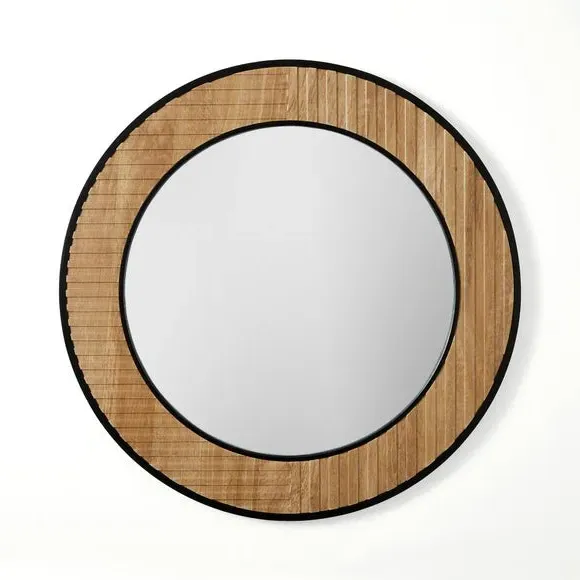 Round Wall Mirror - Black Trim
