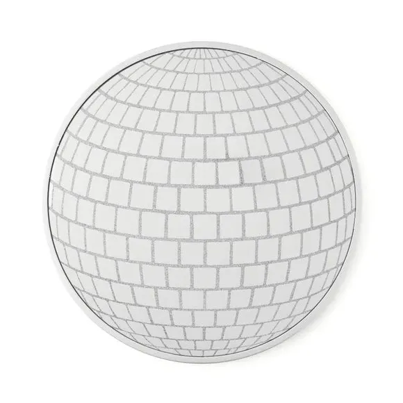 Round Wall Mirror Disco Ball Design - Silver