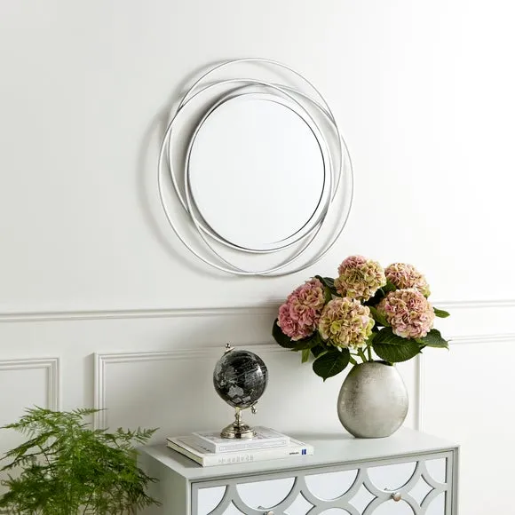 Round Wall Mirror Indoor Outdoor - Silver