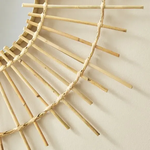 Round Wall Mirror - Natural, Bamboo