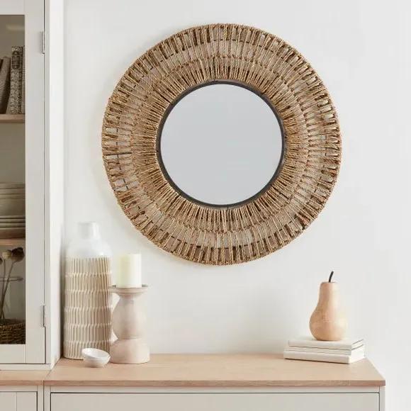 Round Wall Mirror - Natural, Seagrass image