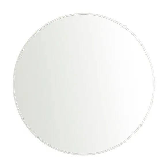Round Wall Mirror with D-Ring Hook - Silver
