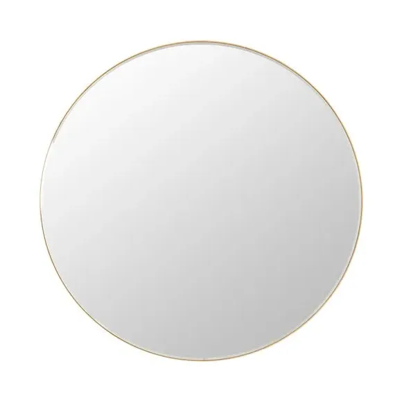 Round Wall Mirror with Frame - Gold