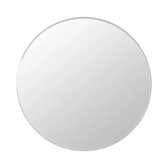 Round Wall Mirror with Frame - Grey